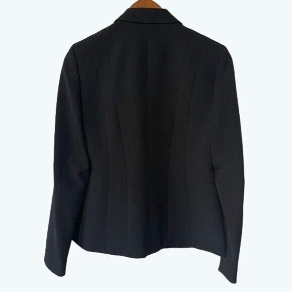 Kasper One-Button Long Sleeve Black Blazer 4 - Picture 3 of 9
